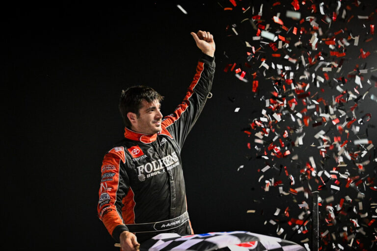 Aaron Reutzel in Victory Lane at Clay County