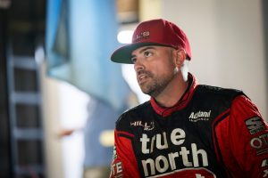 American Sprint Car Series driver Sam Hafertepe Jr. in a candid photo at an ASCS National Tour event.